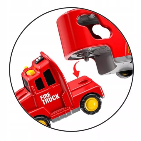 Zestaw strażacki laweta pojazdów straż pożarna tir dźwięk światło SX700-11