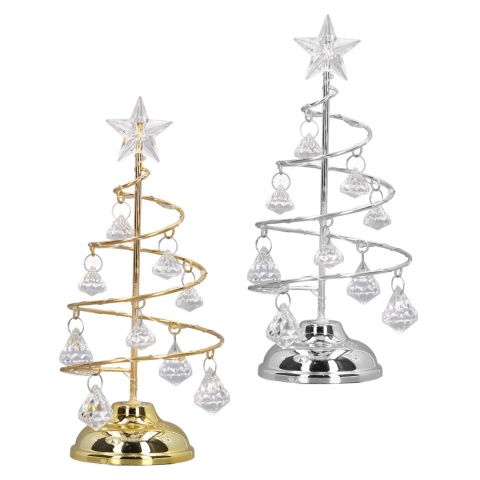 Dekoracja lampy choinkowej LED Lampki nocne typu choinka Mała kryształowa ozdoba dekoracyjna na prezent Szczęśliwego Nowego Roku