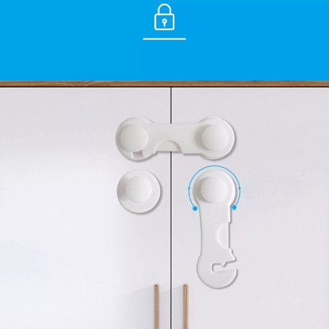 Blokady szafek i szuflad dla dzieci mocne zabezpieczenia 12 szt.