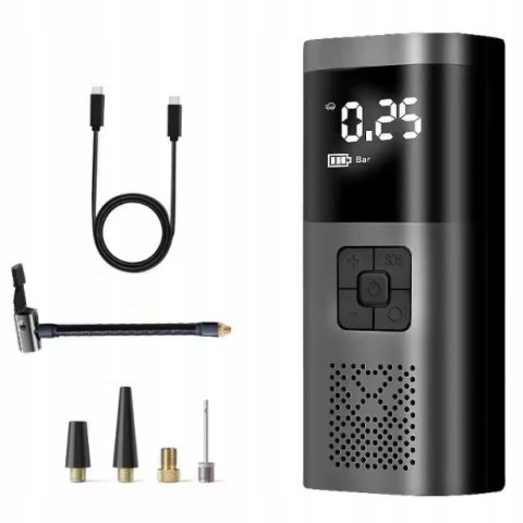 Akumulatorowa pompka elektryczna mini kompresor samochodowy flashlight SOS