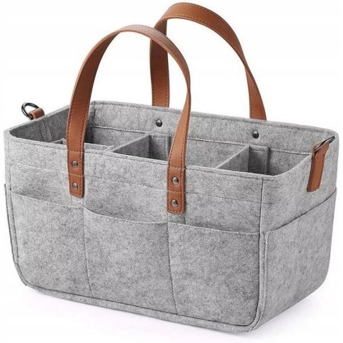 Duży Filcowy Organizer Szary XXL Dla Mamy i Maluszka Na Pieluszki i Akcesoria