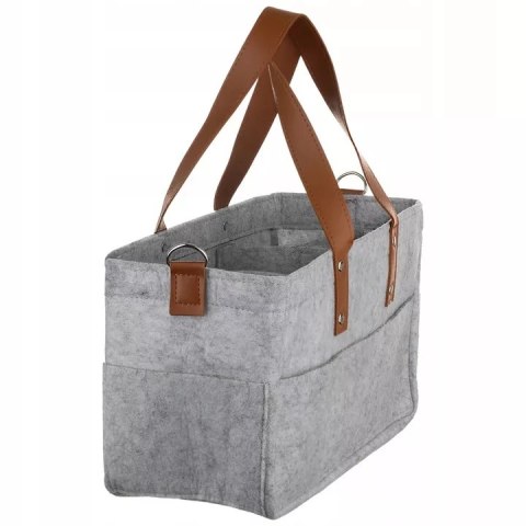 Duży Filcowy Organizer Szary XXL Dla Mamy i Maluszka Na Pieluszki i Akcesoria