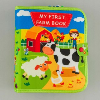 Sensoryczna książeczka dla dzieci farma zwierzątka na rzepy Montessori